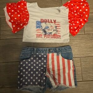 Girls 4th of July Dolly 2 piece set 10-12.